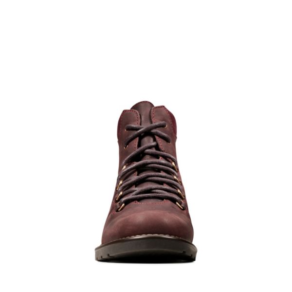 Clarks Womens Orinoco Demi Lace Up Boots Burgundy | UK-429876